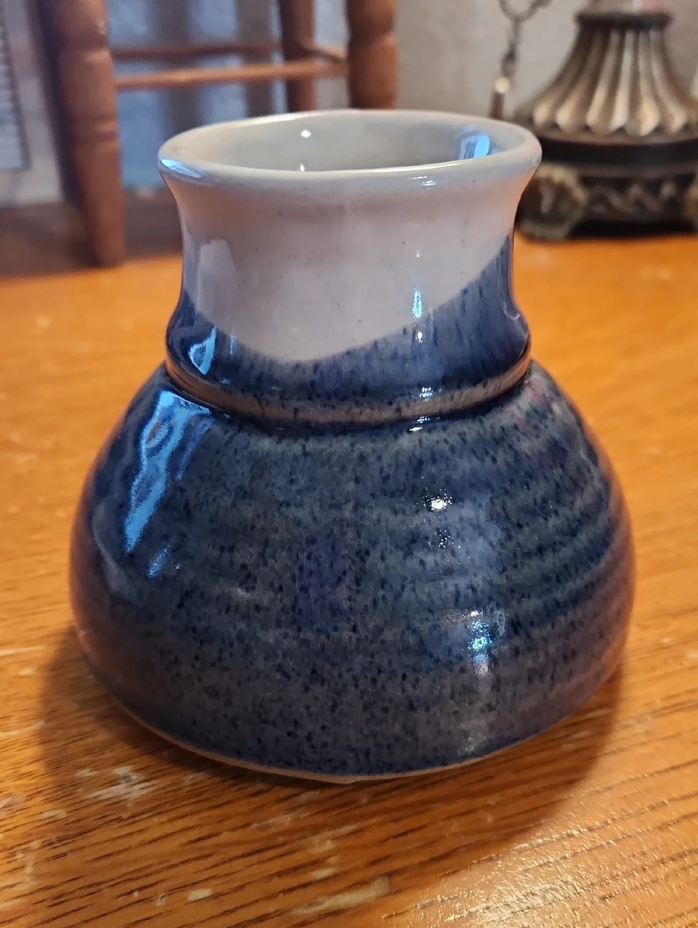Vintage Glazed Pottery No Spill Coffee Mug - Picture 4 of 6